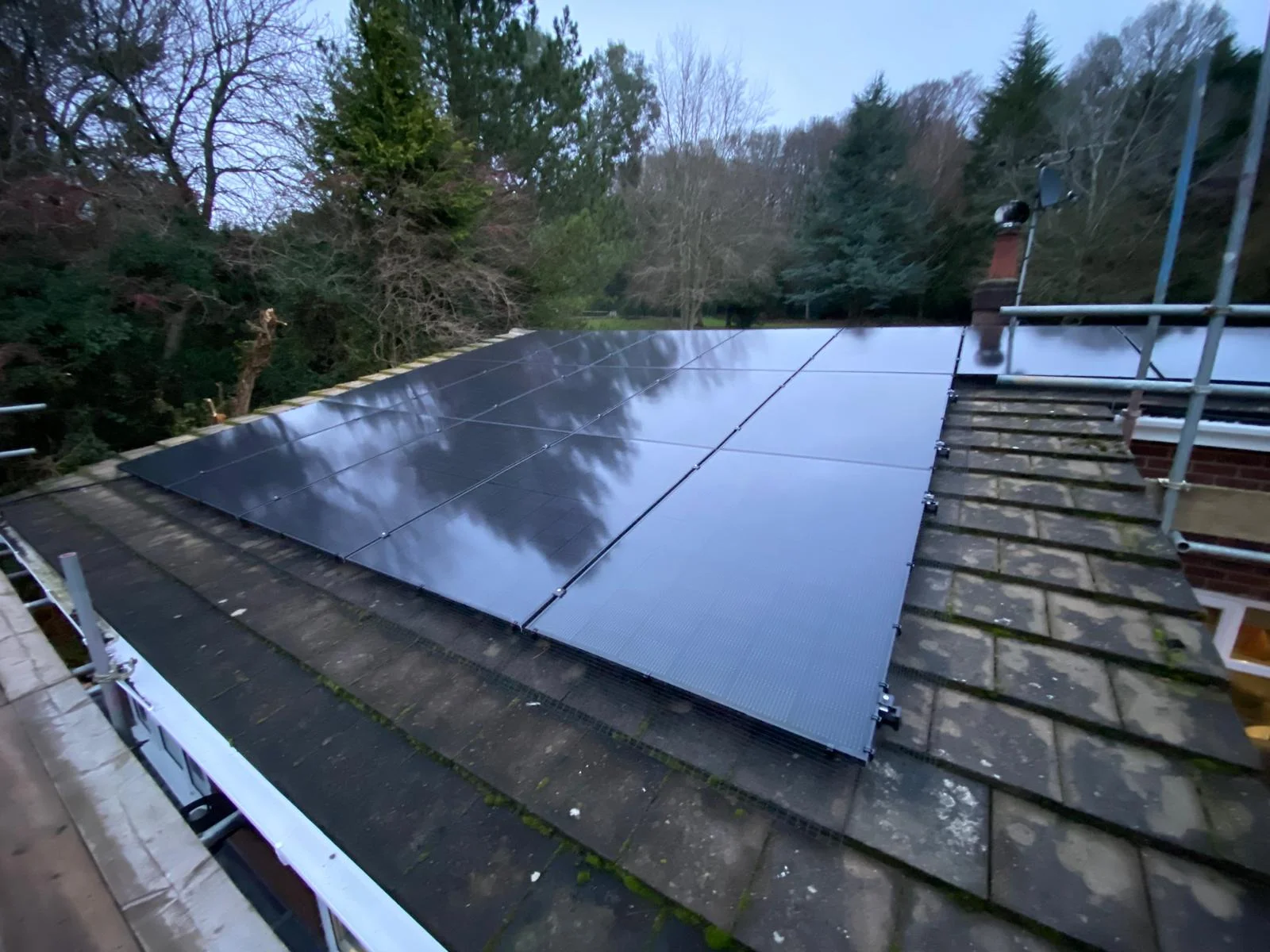 Rooftop solar panel installation
