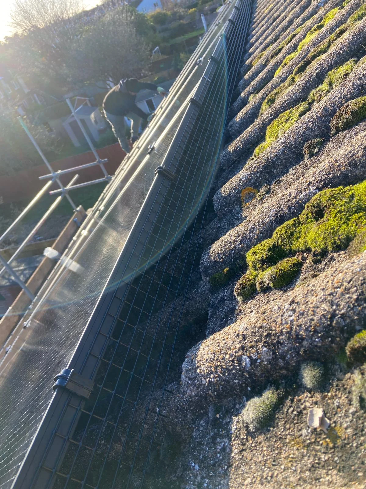 Solar panel bird proofing mesh