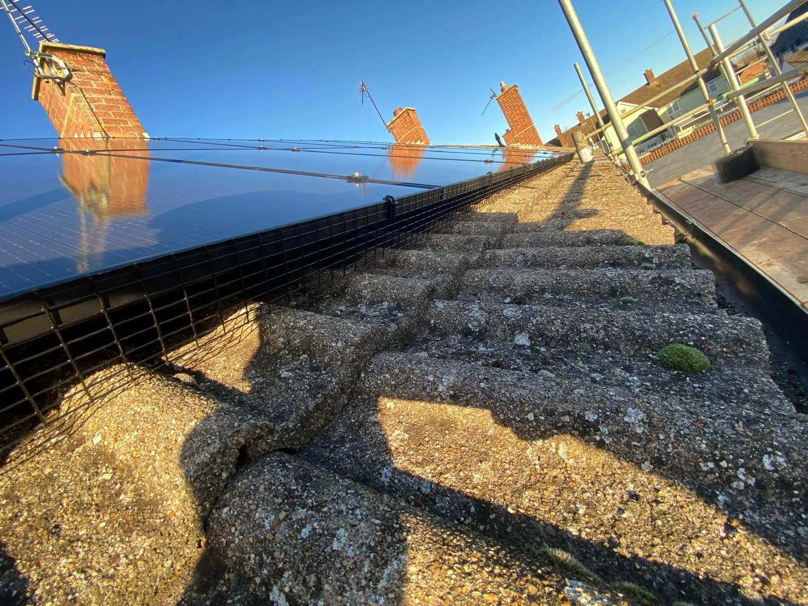 Solar panel bird proofing